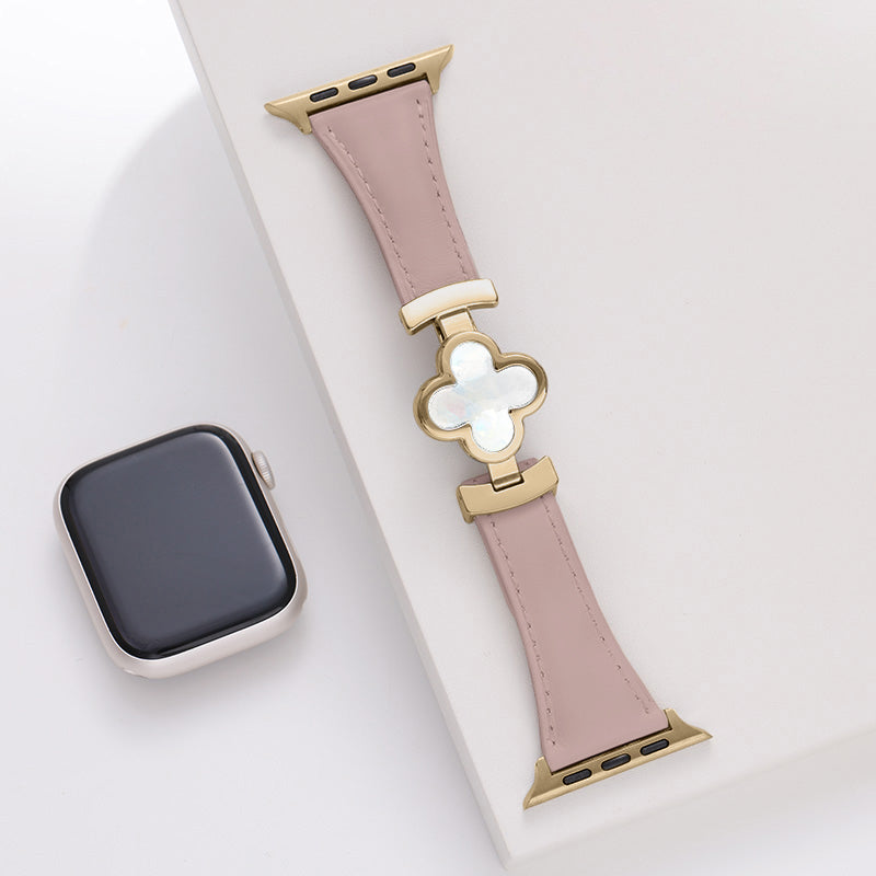 Premium smartwatch band for Apple Watch with clover accent