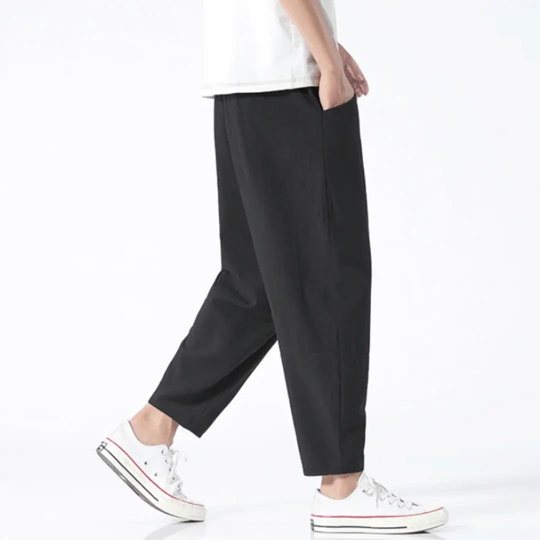 Men - Relaxed Fit Cropped Pants – Casual Lightweight Trousers