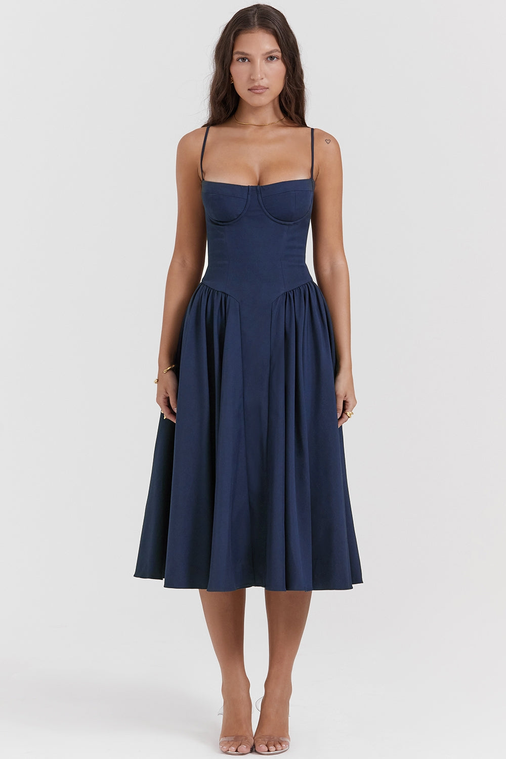 celine corset dress Celine Blue Striped Floral Corset Maxi Dress, XL