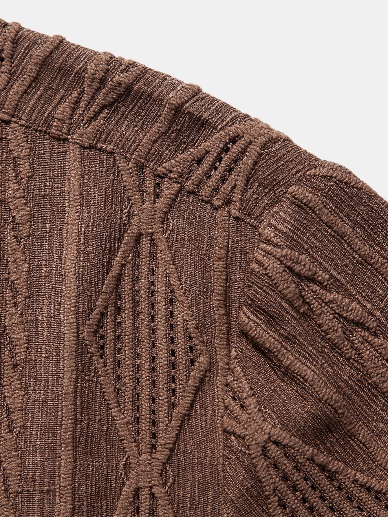 Geometric Jacquard Eyelet Cuban Shirt