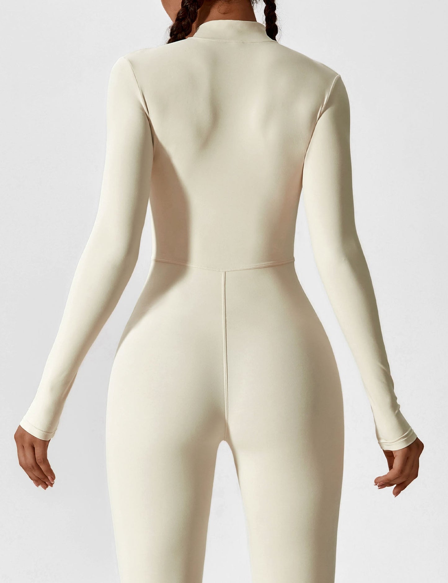 Women - Long Sleeve/ Short Sleeve Zipper Jumpsuit