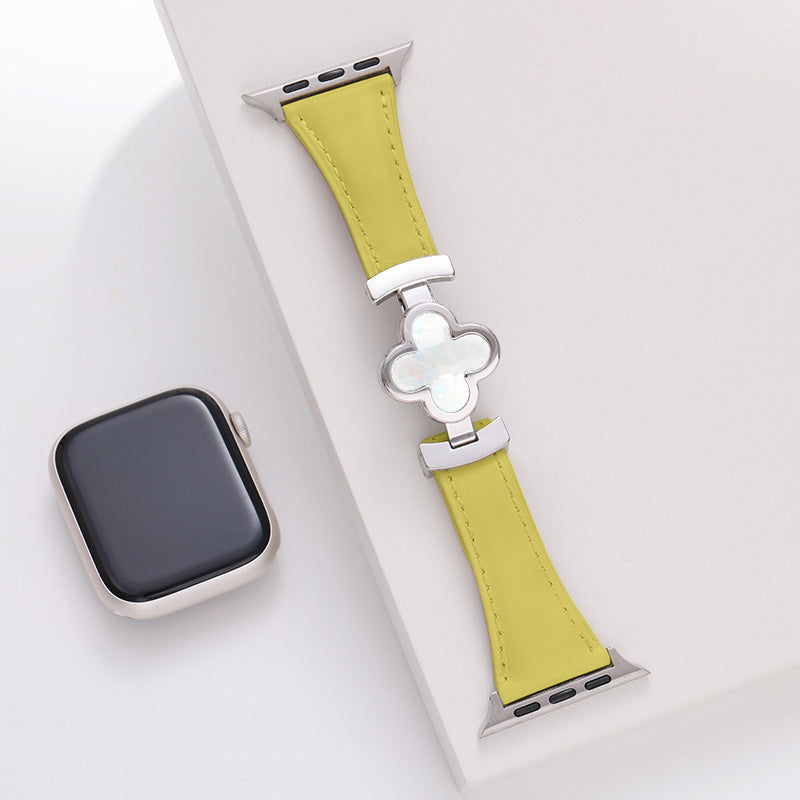 Premium smartwatch band for Apple Watch with clover accent