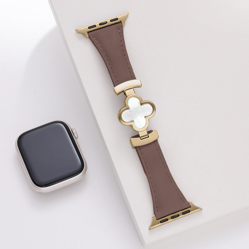 Premium smartwatch band for Apple Watch with clover accent