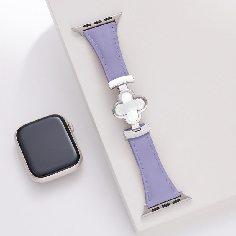 Premium smartwatch band for Apple Watch with clover accent