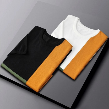 Men - Color Block T-Shirt – Modern Geometric Casual Tee