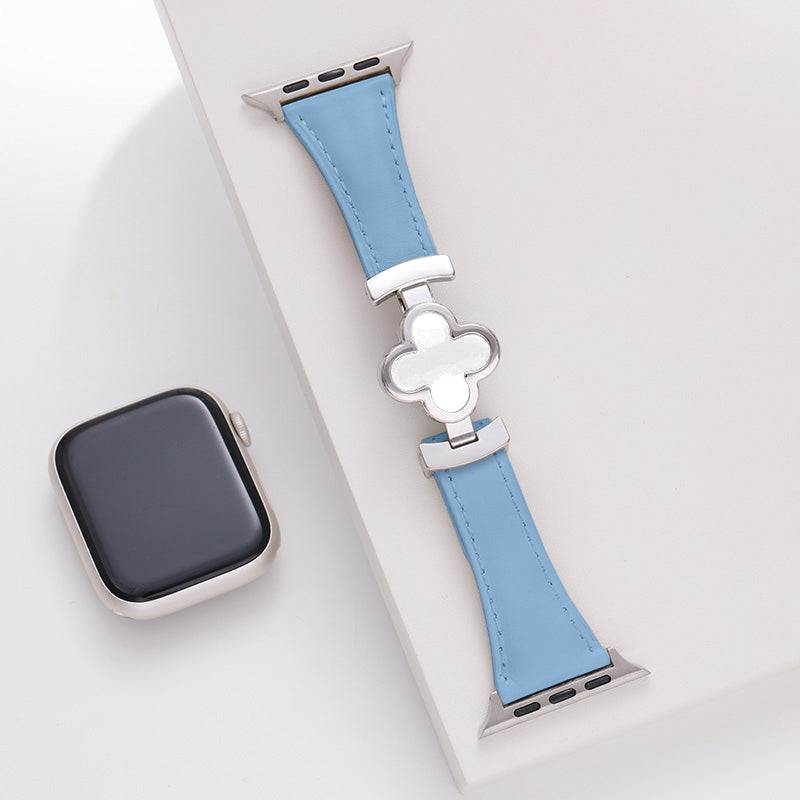 Premium smartwatch band for Apple Watch with clover accent
