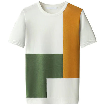 Men - Color Block T-Shirt – Modern Geometric Casual Tee