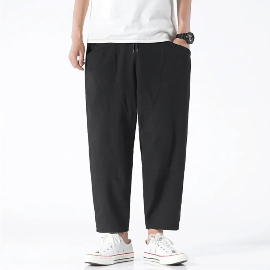 Men - Relaxed Fit Cropped Pants – Casual Lightweight Trousers