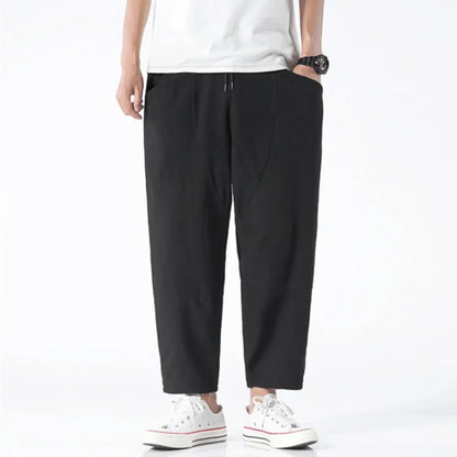 Men - Relaxed Fit Cropped Pants – Casual Lightweight Trousers