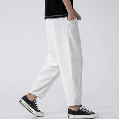 Men - Relaxed Fit Cropped Pants – Casual Lightweight Trousers