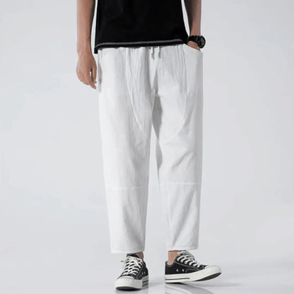 Men - Relaxed Fit Cropped Pants – Casual Lightweight Trousers