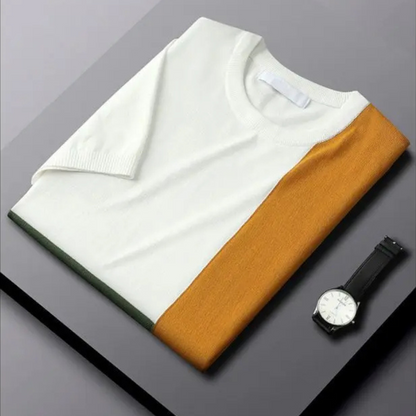 Men - Color Block T-Shirt – Modern Geometric Casual Tee
