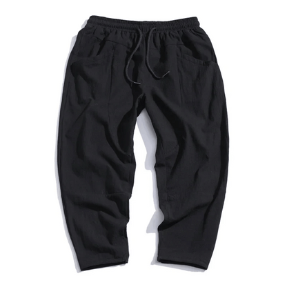 Men - Relaxed Fit Cropped Pants – Casual Lightweight Trousers