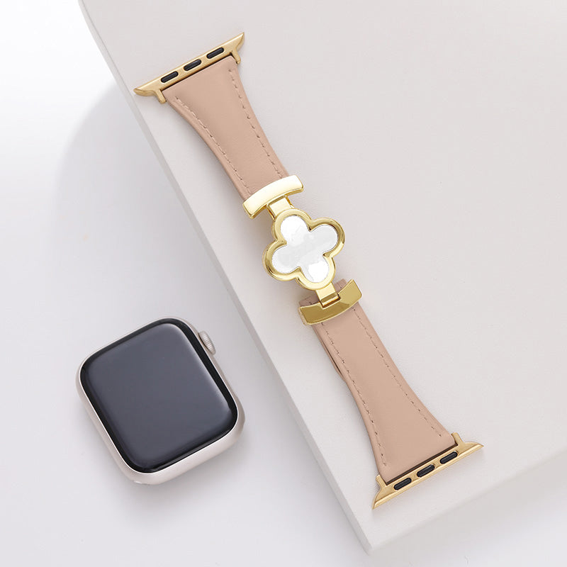 Premium smartwatch band for Apple Watch with clover accent