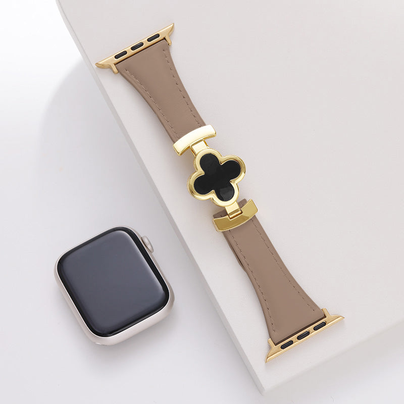 Premium smartwatch band for Apple Watch with clover accent
