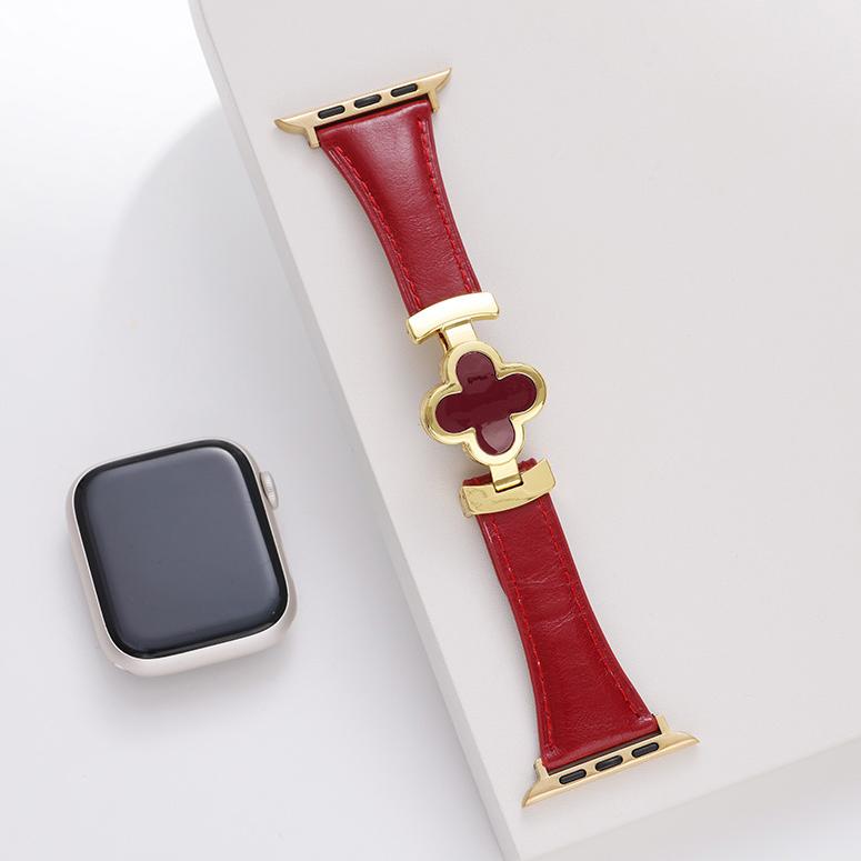 Premium smartwatch band for Apple Watch with clover accent