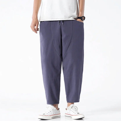 Men - Relaxed Fit Cropped Pants – Casual Lightweight Trousers