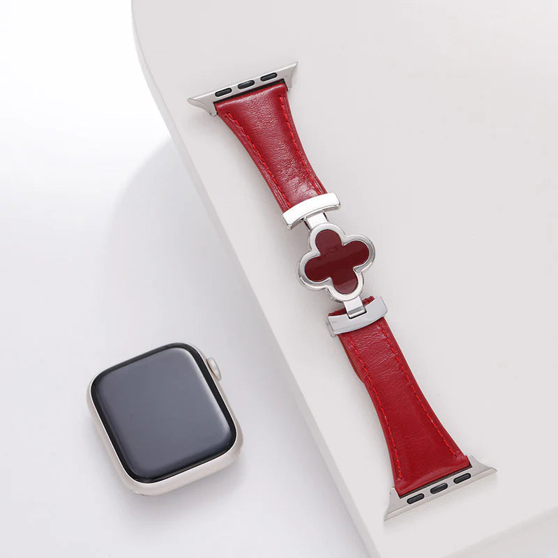 Premium smartwatch band for Apple Watch with clover accent