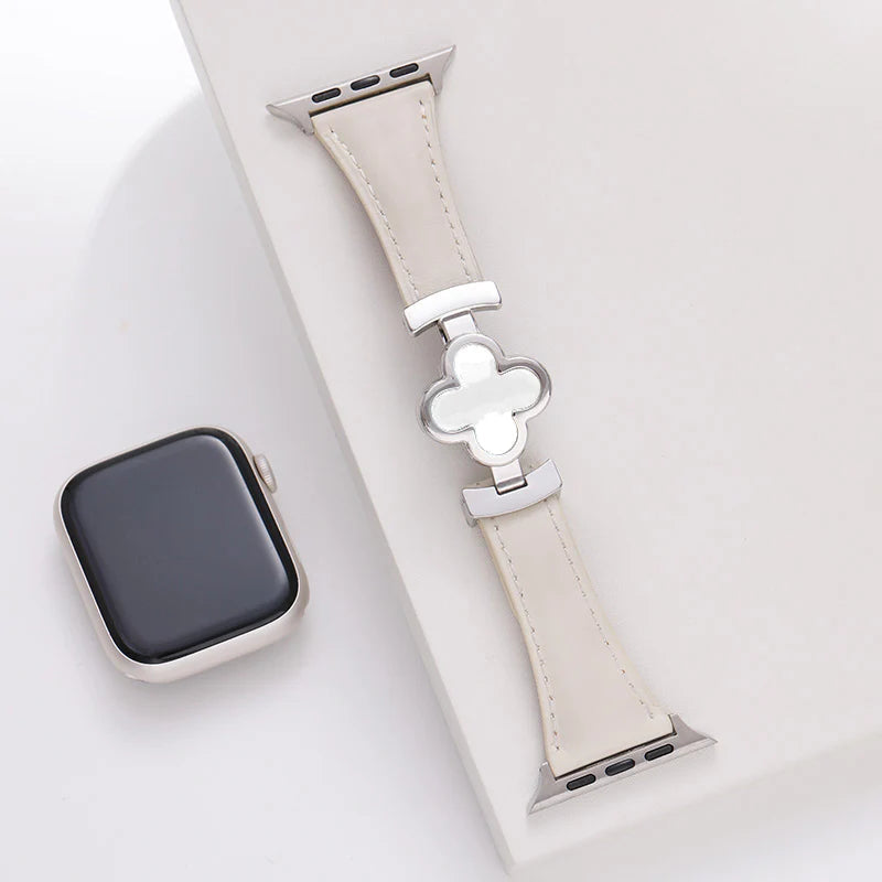 Premium smartwatch band for Apple Watch with clover accent