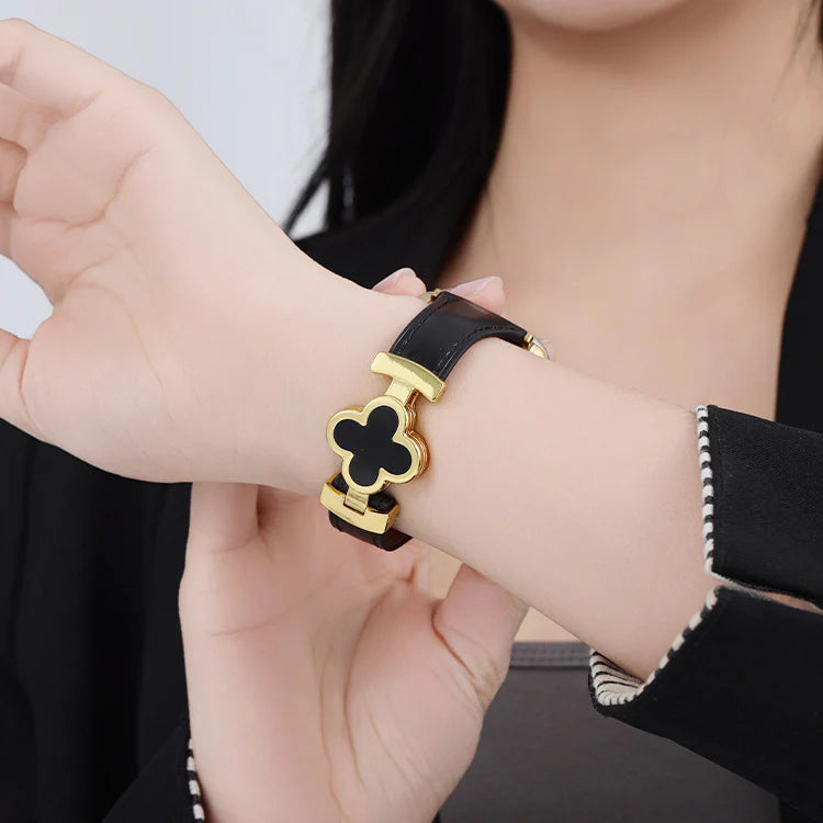 Premium smartwatch band for Apple Watch with clover accent