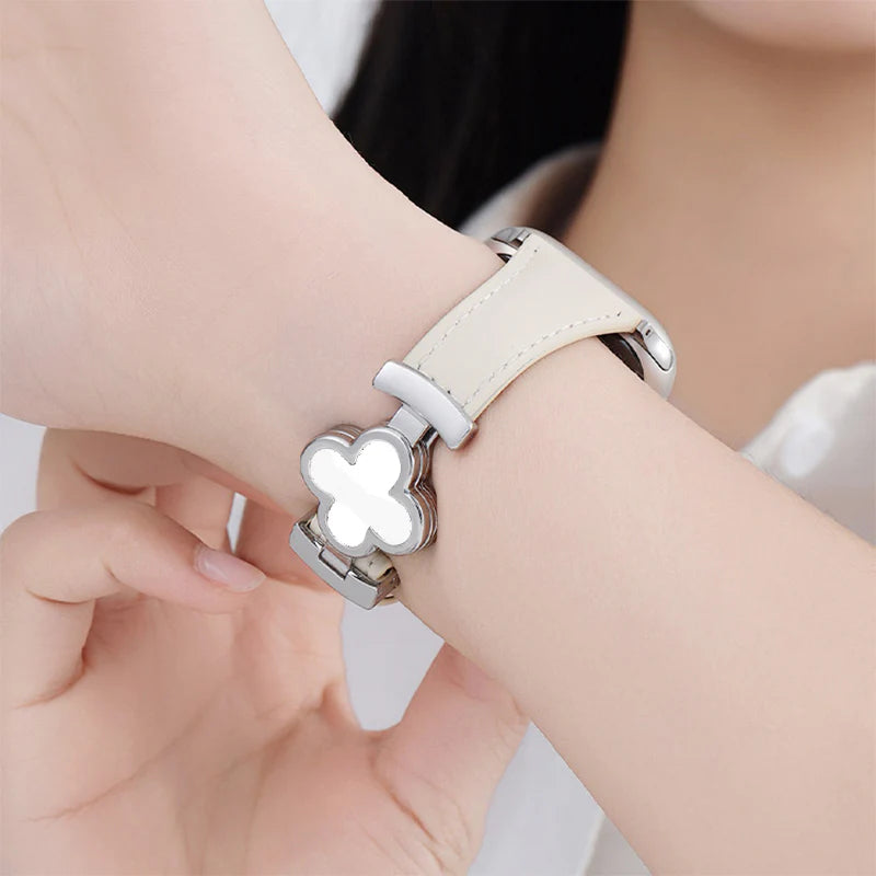 Premium smartwatch band for Apple Watch with clover accent