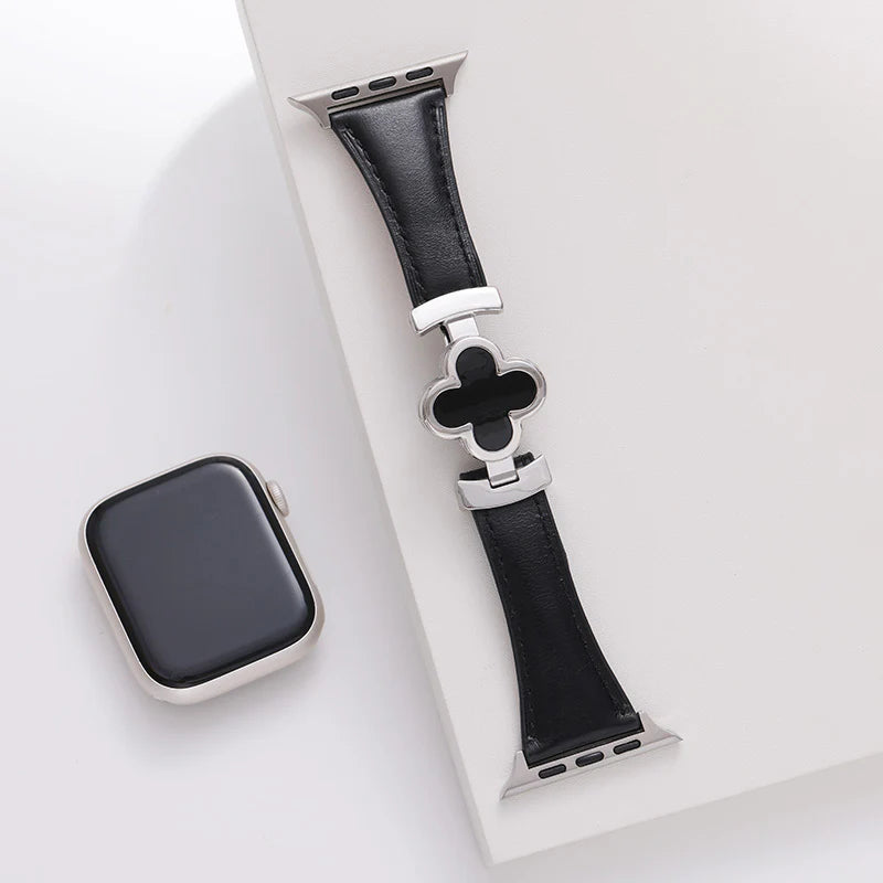 Premium smartwatch band for Apple Watch with clover accent