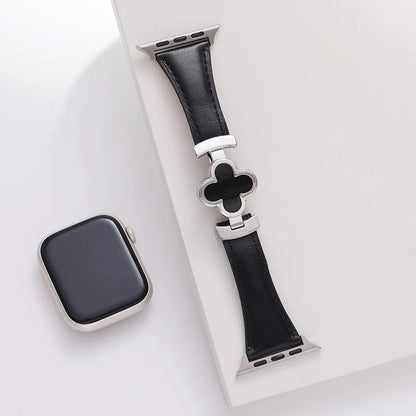 Premium smartwatch band for Apple Watch with clover accent