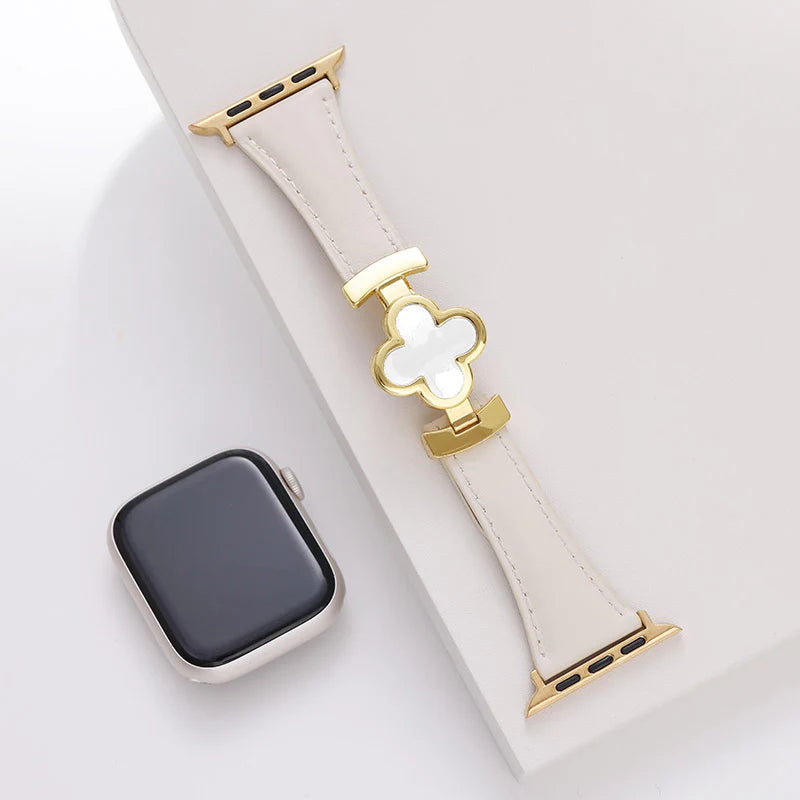 Premium smartwatch band for Apple Watch with clover accent