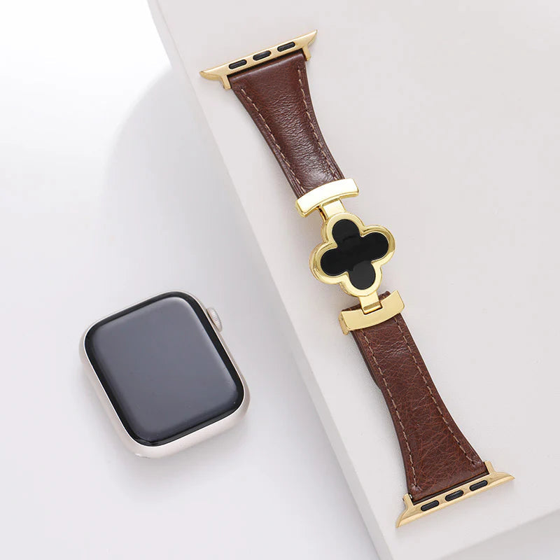 Premium smartwatch band for Apple Watch with clover accent