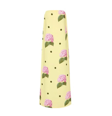 Polka Dot Floral Print Tube Top Dress