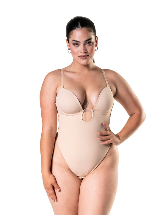 Women’s shapewear bodysuit with thong and adjustable straps