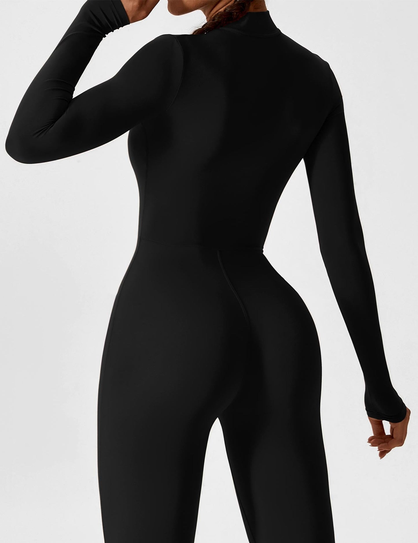 Women - Long Sleeve/ Short Sleeve Zipper Jumpsuit