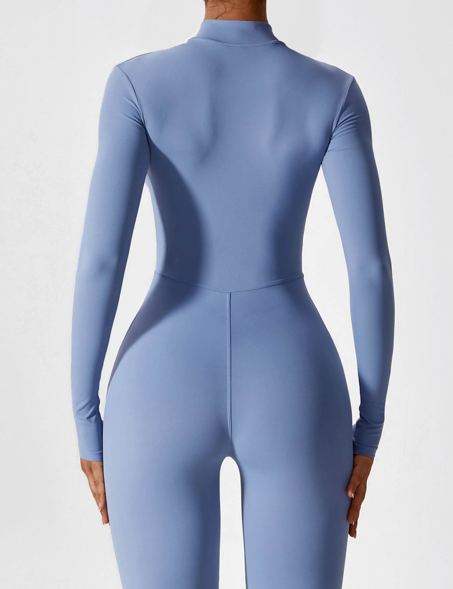 Women - Long Sleeve/ Short Sleeve Zipper Jumpsuit