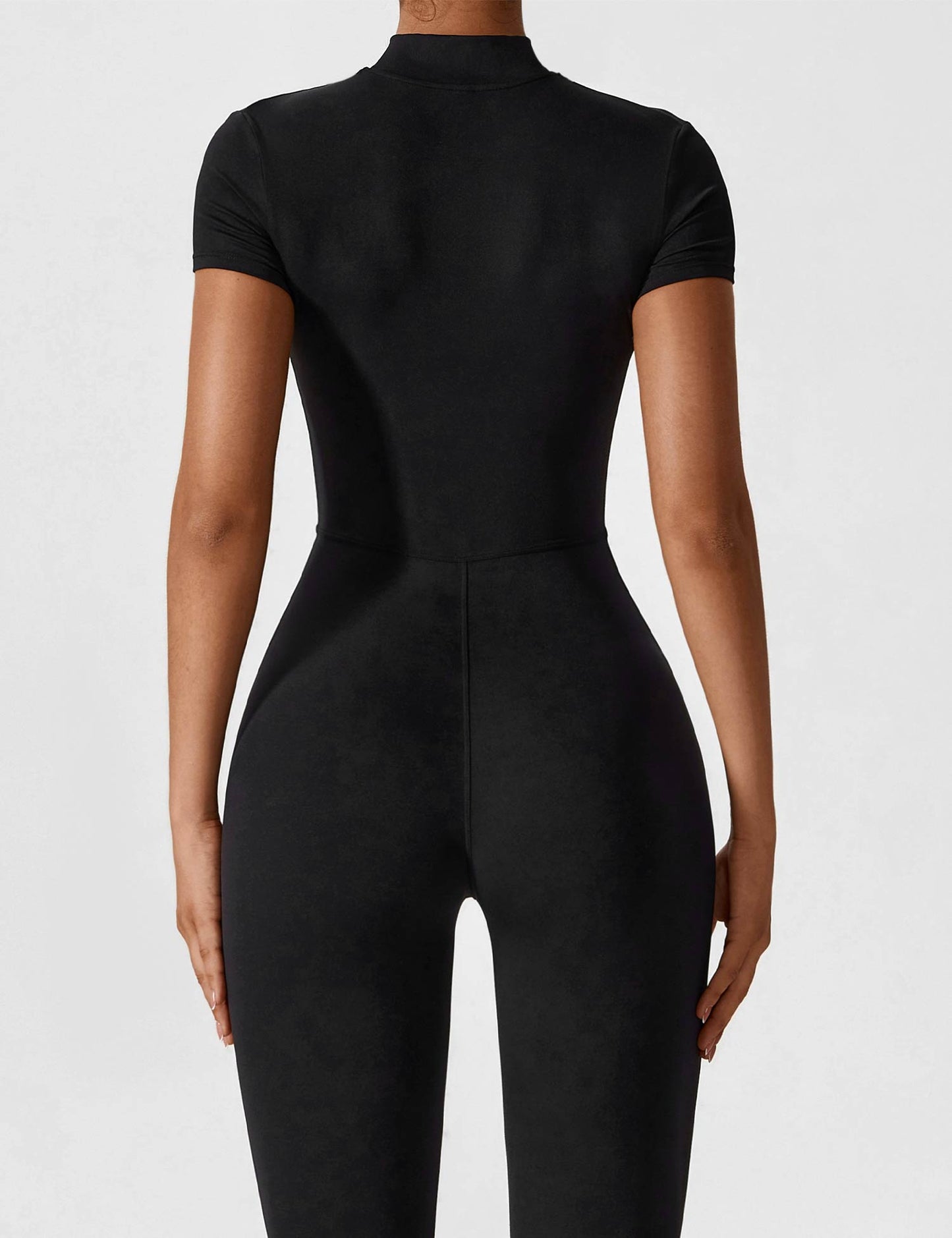 Women - Long Sleeve/ Short Sleeve Zipper Jumpsuit