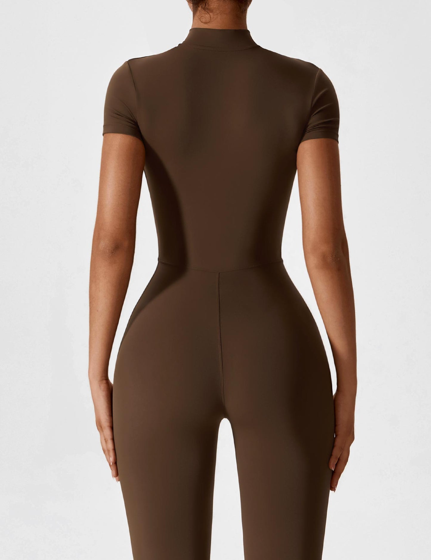 Women - Long Sleeve/ Short Sleeve Zipper Jumpsuit